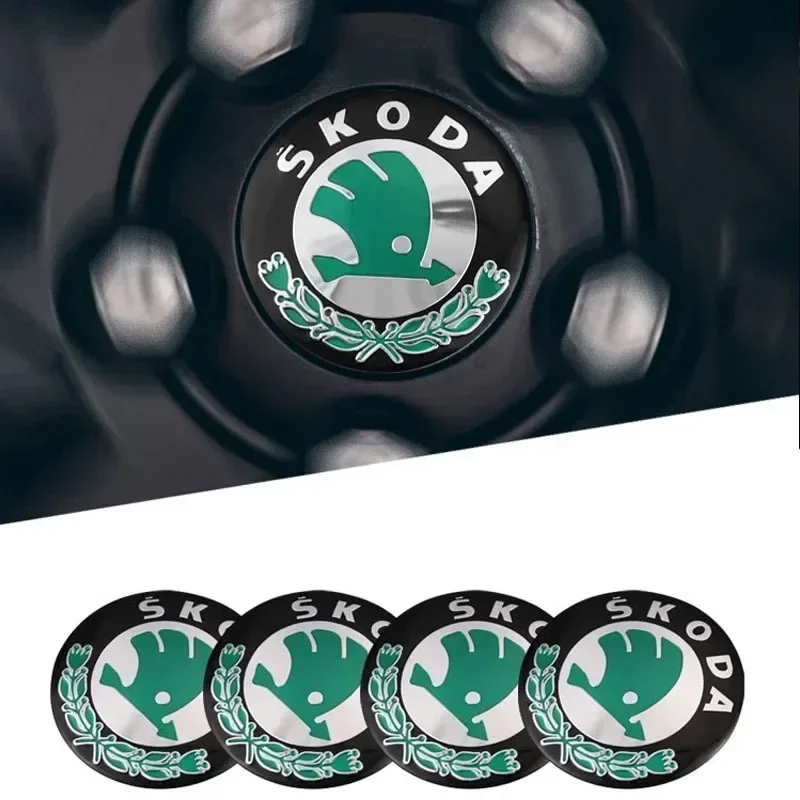 for Skoda 90mm Car Wheel Center Cover Hub Sticker Octavia A5 A7 Fabia 1 Superb Kamiq Rapid Yeti Citigo Kodiak Accessories
