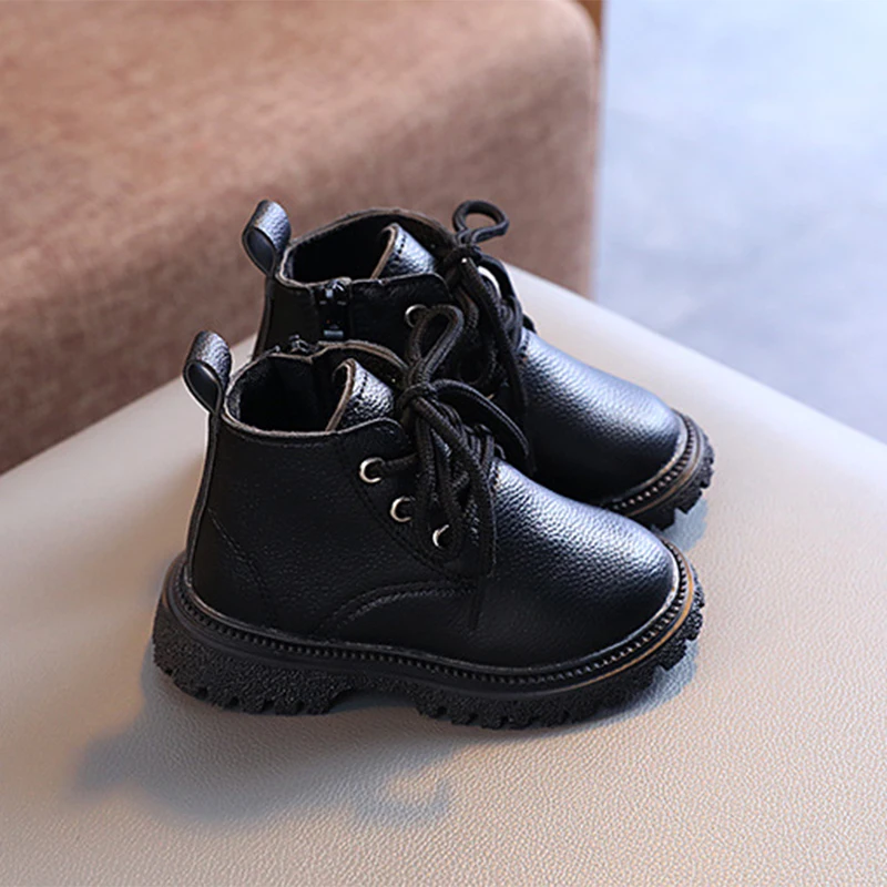 Kids Leather Baby Chelsea Short Boots Waterproof Children Shoes Boys Ankle Boots Fashion Girls Snow Boots Toddler Casual Shoe