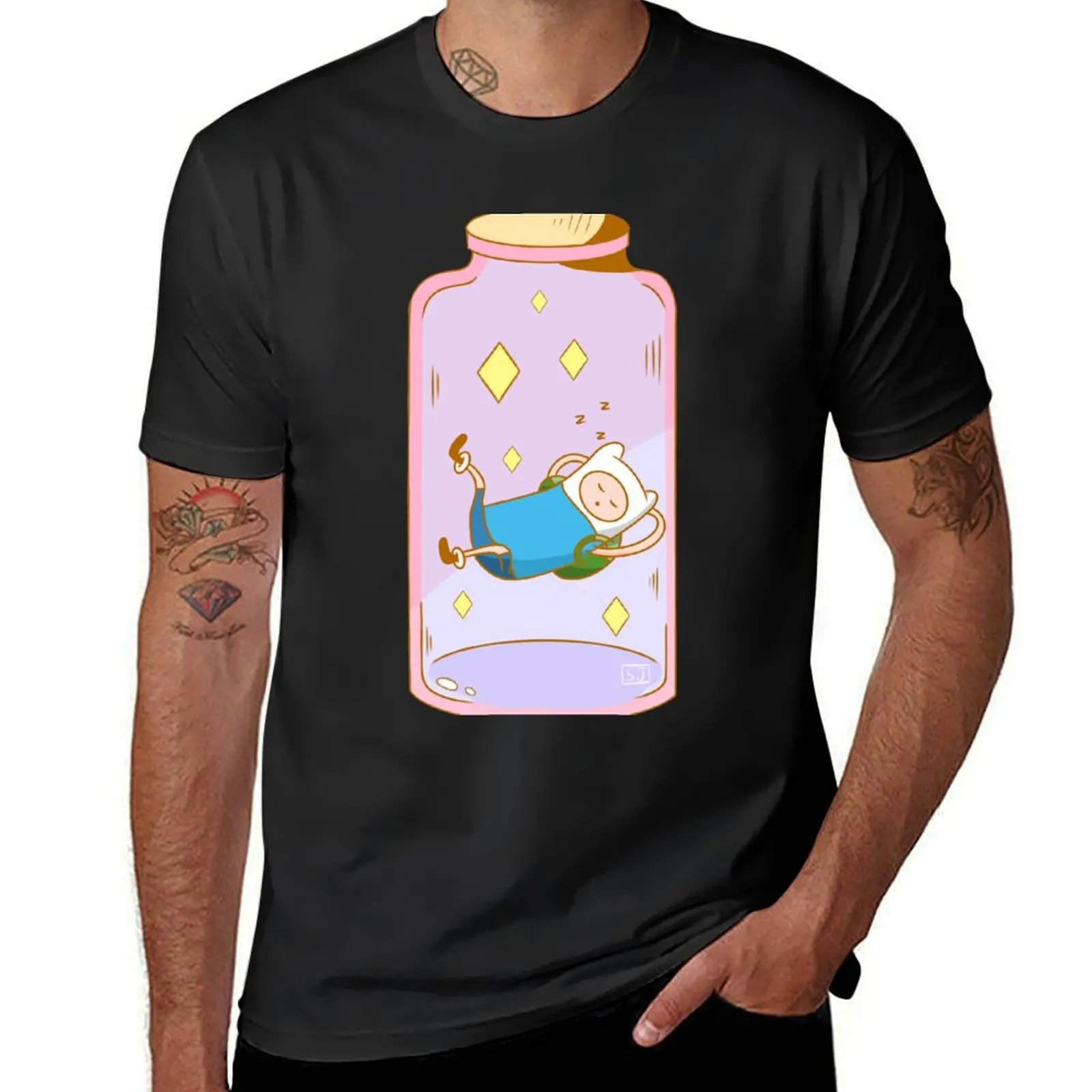 Finn In a Bottle T-Shirt Blouse heavyweights summer top fitted t shirts for men