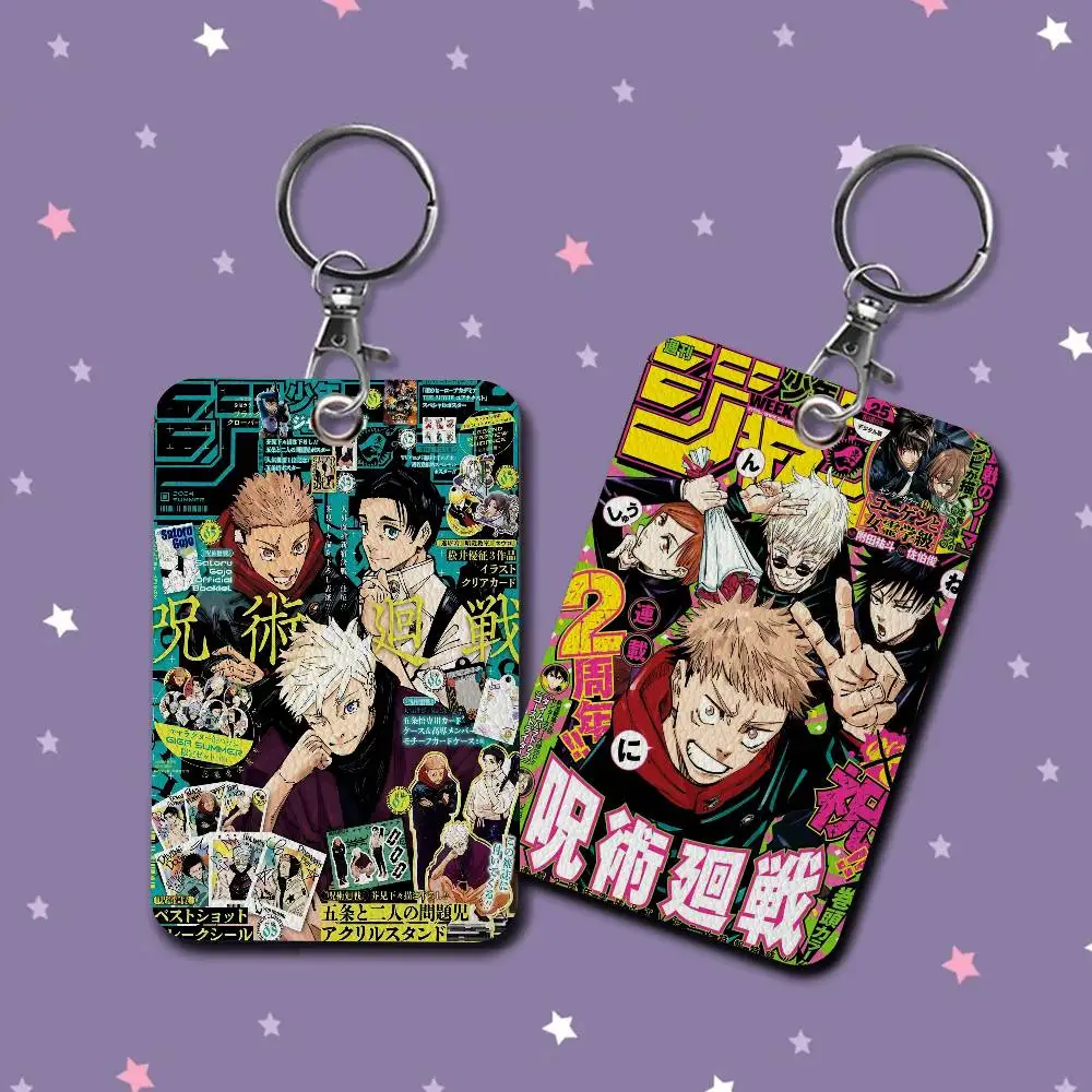 Anime J-Jujutsu K-Kaisen Bank Card,Subway, Bus Card Holder Keychain Key Ring Door Access Tags ID Card Case Keychain Access - view 3
