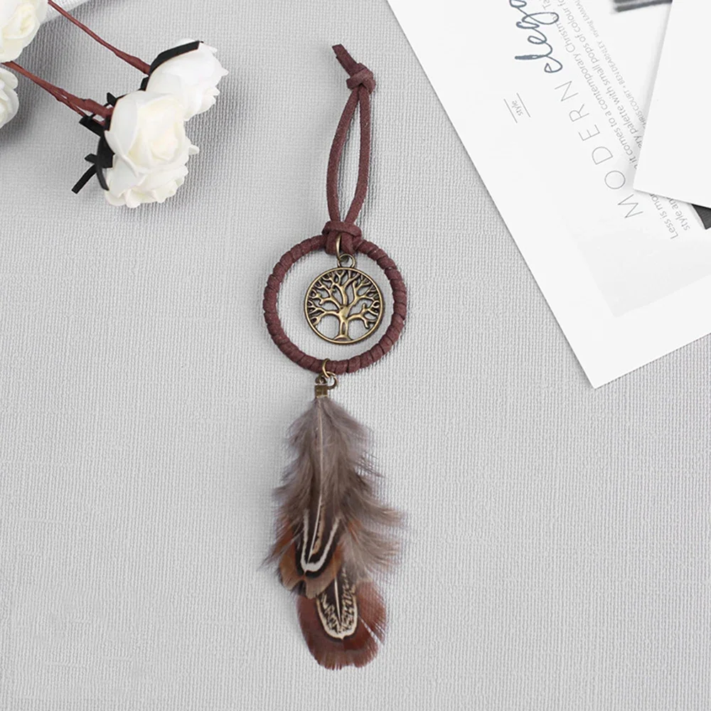 Car Pendant Ornament Dream Catcher Feather Hanging Home Auto Rearview Mirror Trim Made Art Craft Decoration Accessories Gift