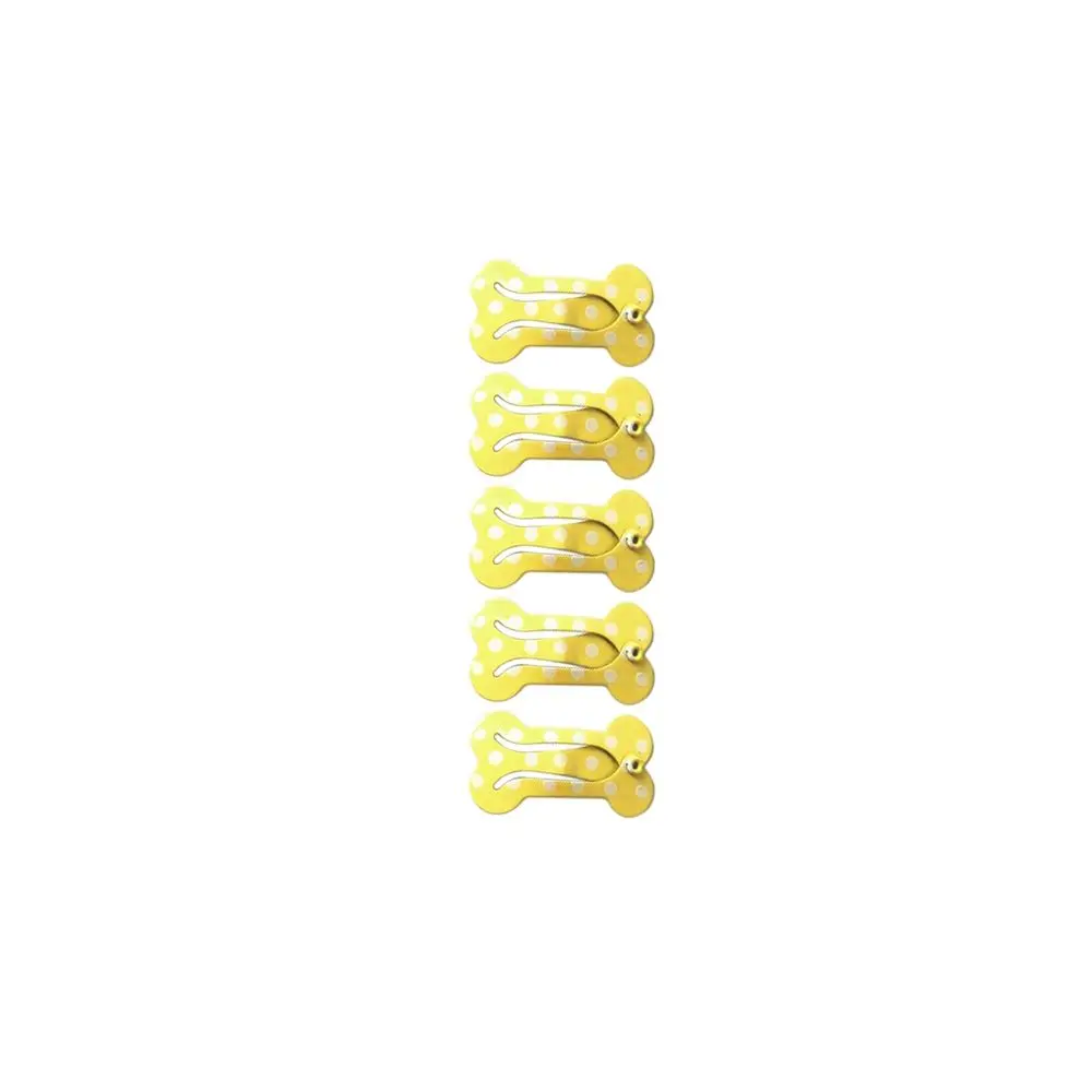 

5 pcs/set Mini for Small Dogs Bone Shape Cute Dot Pattern Dog Supplies Dog Hair Clip Pet Hairpin Puppy Grooming Accessories