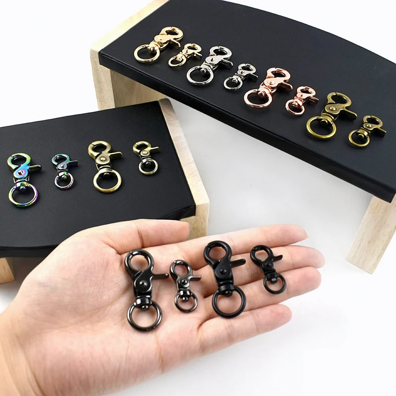 

10-50Pcs Metal Small Carabiner Buckles 10/13mm Keychain Lobster Clasp for Bag Swivel Crochet Hook Pet Leash Holder Clip Buckle