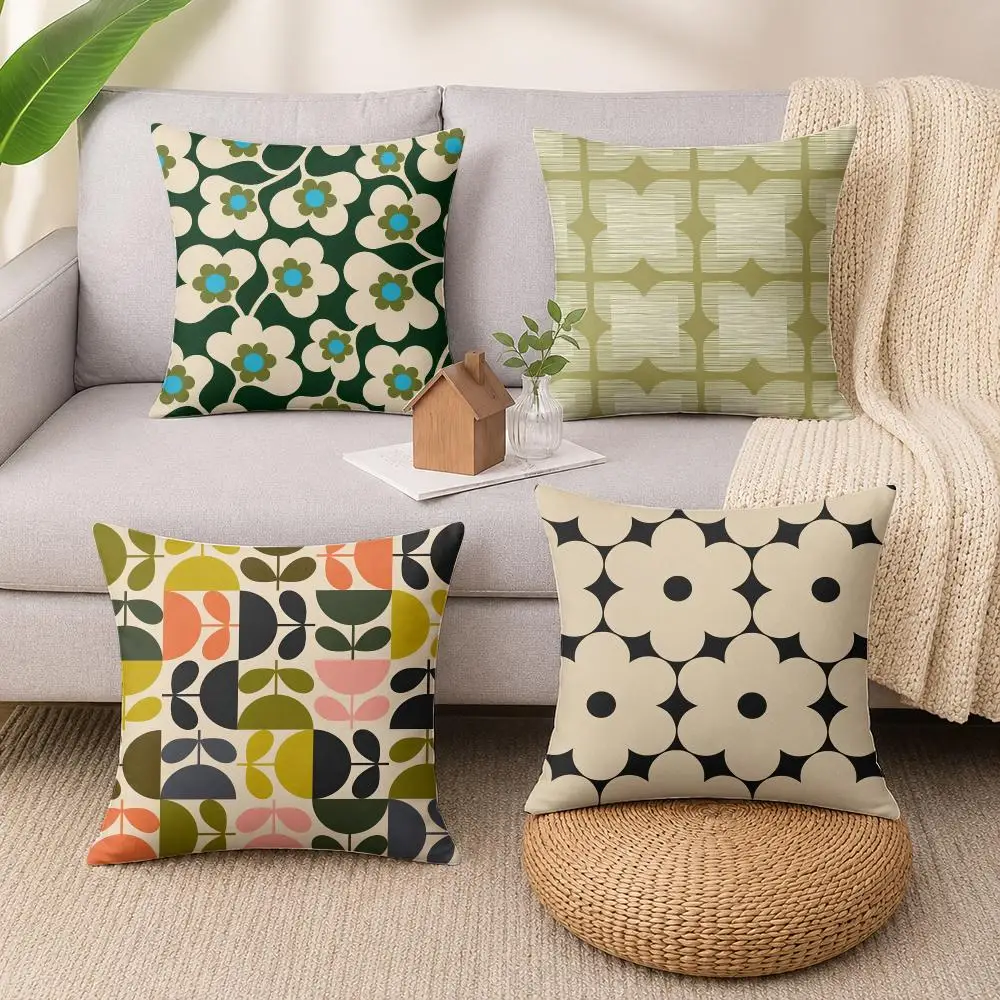 Art O-Orla Kiely Flower Cushion Cover Luxury Soft Plush Short Fur Cushion Case Warm Cozy Sofa Bed Decorative Home