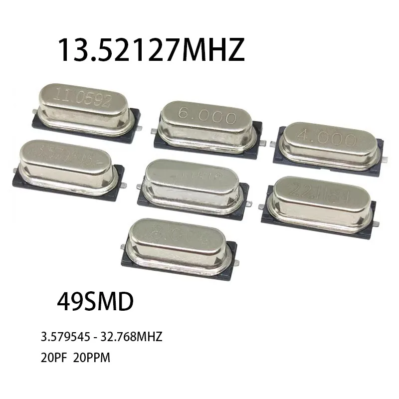 10pcs/LOT for 13M 13.52127M 16M 16.384M 18.432M 19.2M 20M Quartz Resonator Passive Crystal Oscillator HC-49SMD 16MHz 49SMD 20MHz