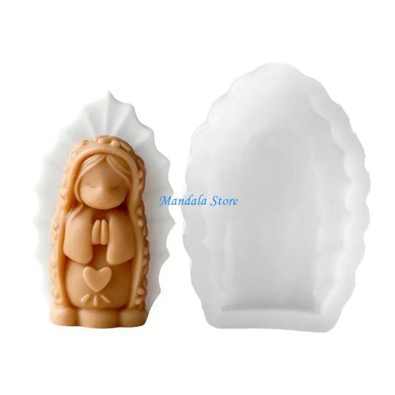 U2JC Silicone Mould Praying Girl Designs for Creating Decorative Casting and Soap