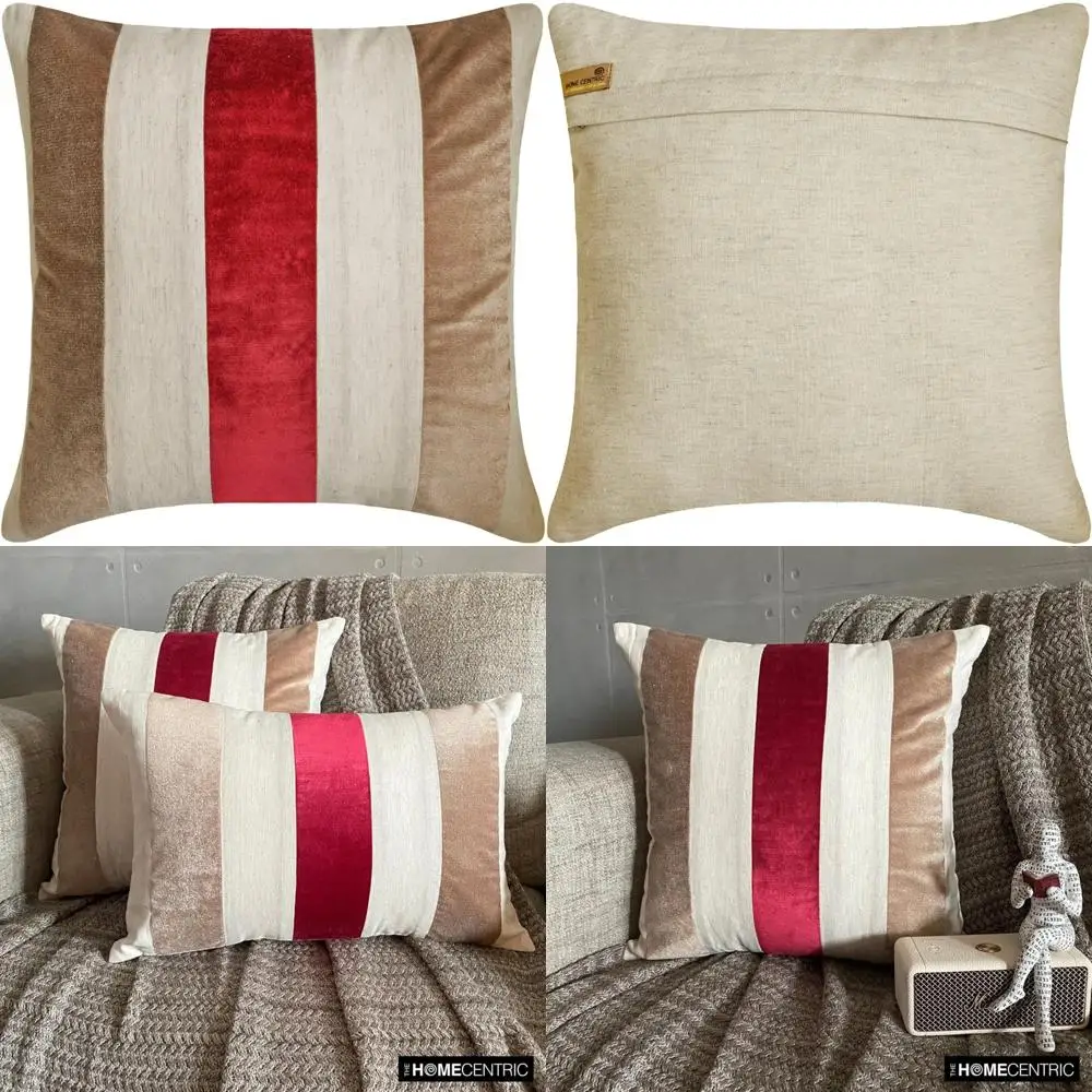 

Современные бархатные полосатые наволочки 26x26 | Красные лоскутные наволочки для пар | Декоративные наволочки