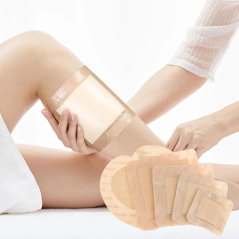 (.) Silicone Foam Adhesive Dressing Wound Dressing Sterile Bedsore Healing Pad Patch Pressure Ulcer Pad For Bedridden Patients