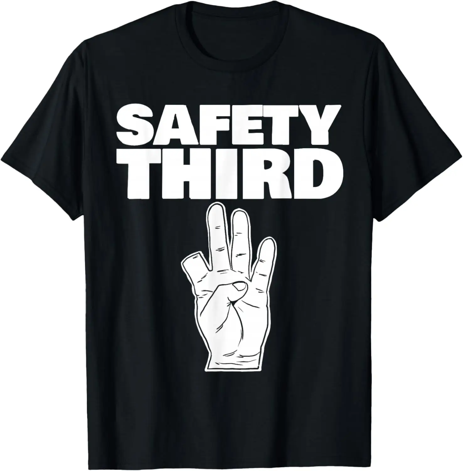 Funny Missing Finger Safety Third T-Shirt 100% Cotton Trendy Y2K Short-Sleeve Tee – Soft, Quick-Drying, & Moisture-Wicking;