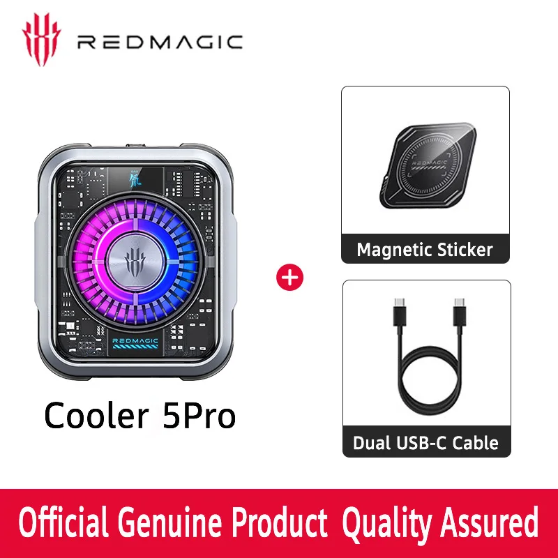 Nubia Red Magic 5 Pro 36W VC Liquid Semiconductor Phone Cooler, dual-purpose RGB low-noise game phone radiator with magnetic att
