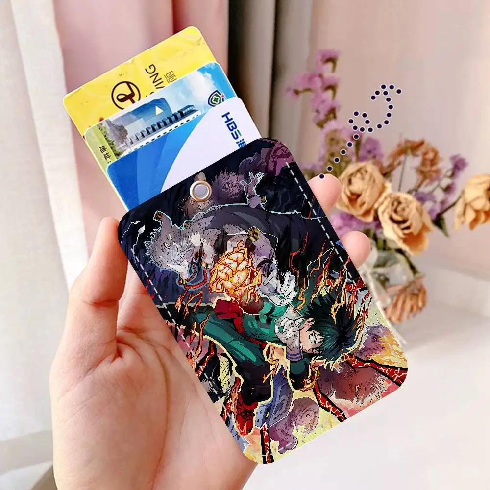 انمي ياباني الكرتون بطلي 1 قطعة حافظة بطاقات الوصول حافظة بطاقات جلدية المفاتيح حلقة رئيسية باب الوصول العلامات حافظة بطاقات الهوية المفاتيح