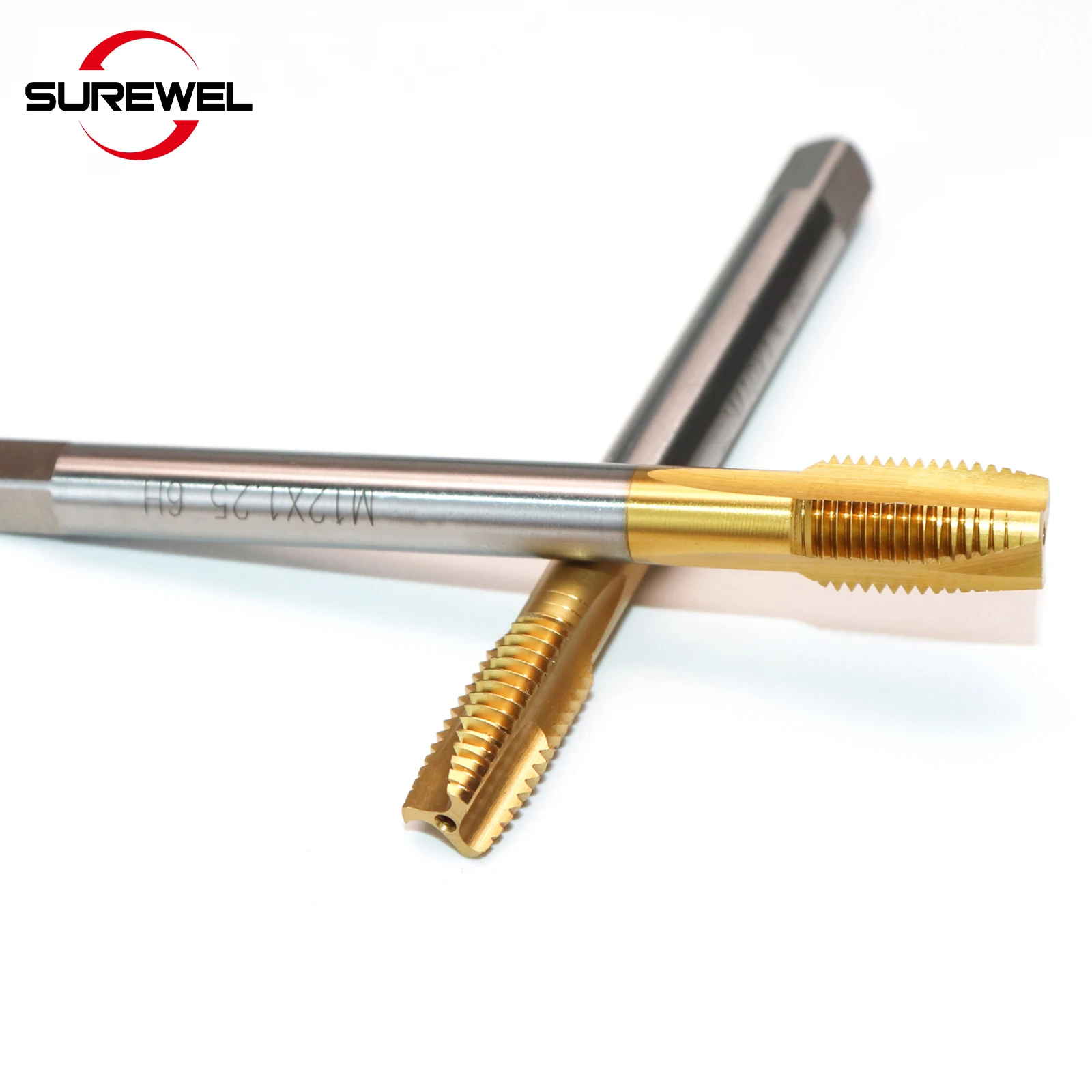 HSSE Spiral Tip Fluted Taps, Manual Tap Material, Beveled Thread Taps, Tools, Tin Coating M3 M4 M5 M6 M8 M10 DIN Standard
