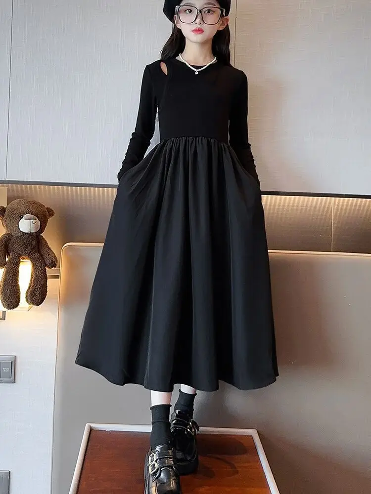 فستان الأميرة الجديد لخريف فرنسي عتيق لعام 2025 للفتيات المراهقات طويل متماسك بطبقات توتو للأطفال 4 8 10 12 14 سنة كوريا #3