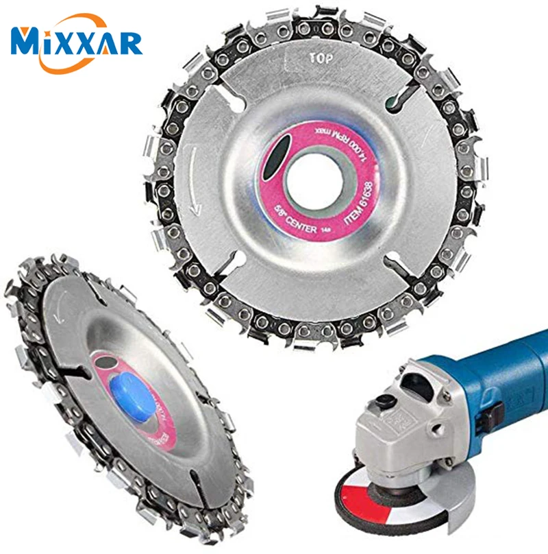 ZK50 4/5 Inch Tooth Grinder Disc Fine Chain Saw 4 Inch Angle Carving Culpting Wood Grinder Chain Disc For 100/115 Angle Grinder