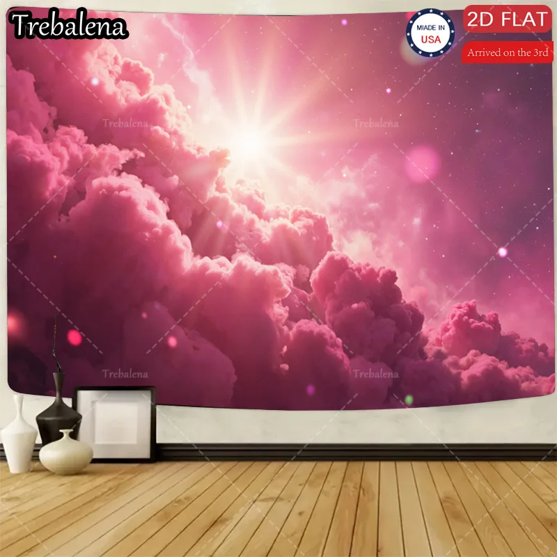 

1шт настенный гобелен розовые облака небесный гобелен-мечтательное небо сцена настенное искусство