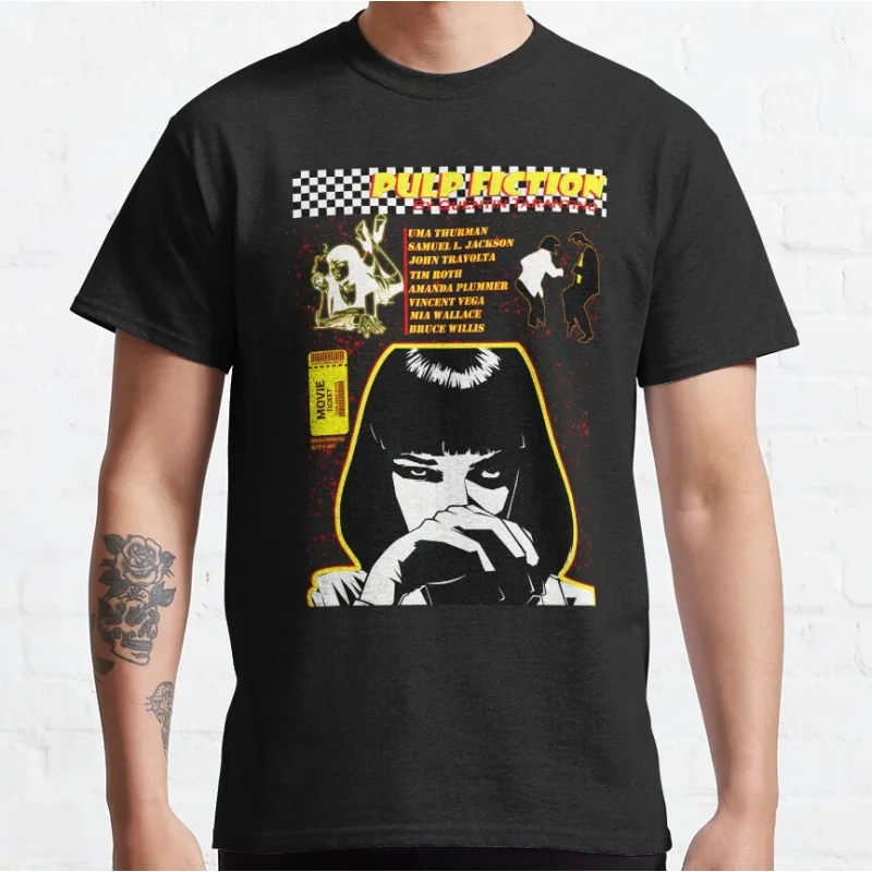 Crazy Ideas About Premium Printed Power From Hell 80s vintage movie Pulp fiction T-shirt large size Adult Tops S-6xl