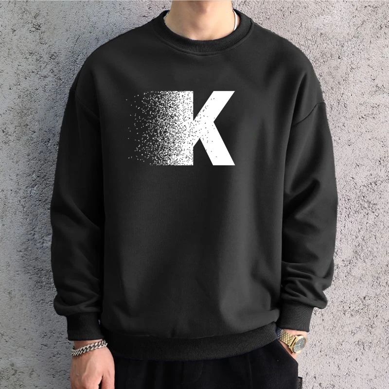 

Men Oversized M-5XL Graphic Sweatshirts Hoodied K Printed Long Sleeve T-shirt Cotton Hiphop Tees Sports Top Men Clothing 2024