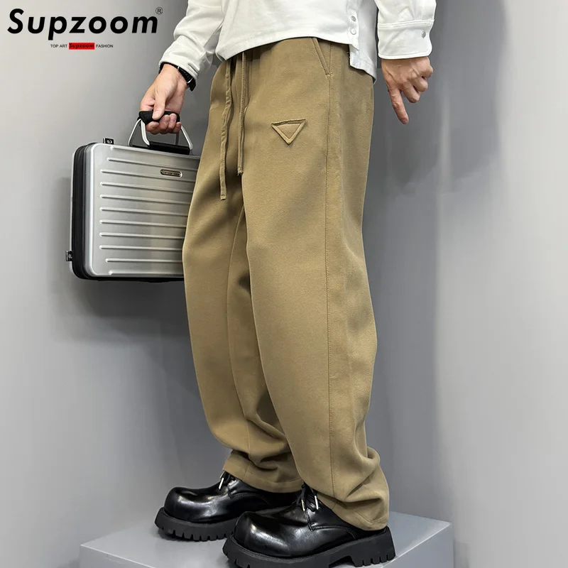 Supzoom 2025 New Arrival Top Fashion Elastic Waist Loose Trend Casual Couple Men Cotton Pants Sweatpants