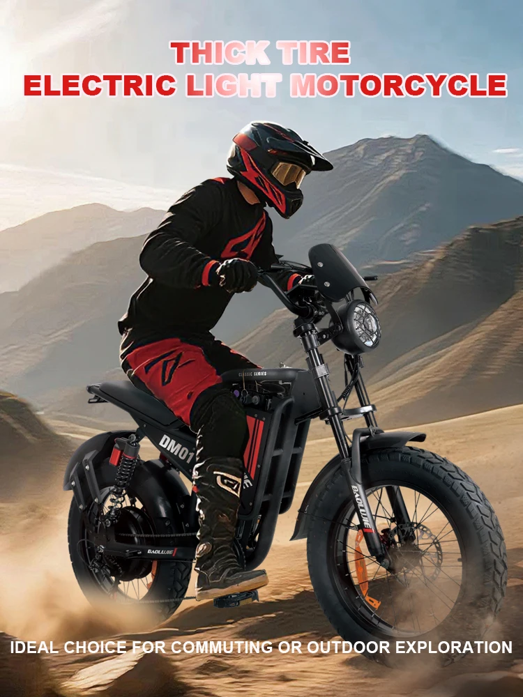 AliExpress baolujie OEM DM01 Electric Motorcycles Peak 3000W Brushless Gearless Motors 60V 30AH Lithium Battery Max Speed 42MPH Adult Off Road Ebike