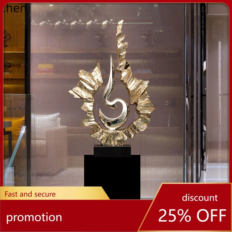 HXL Sculpture Hotel Lobby Living Room Entrance Art Soft Decoration Electroplated Large Ornament