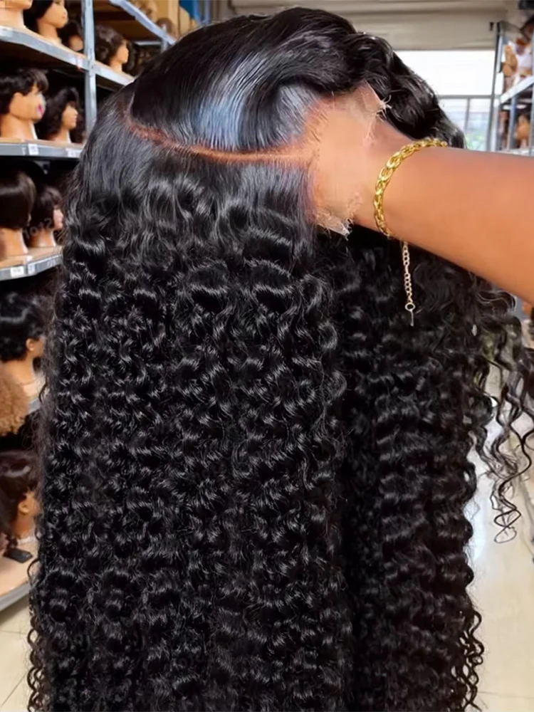 

Water Curly Lace Front Wigs Transparent HD 13x4 13x6 Lace Frontal Deep Wave 100% Real Human Hair Wigs Wet And Wavy 300% Density