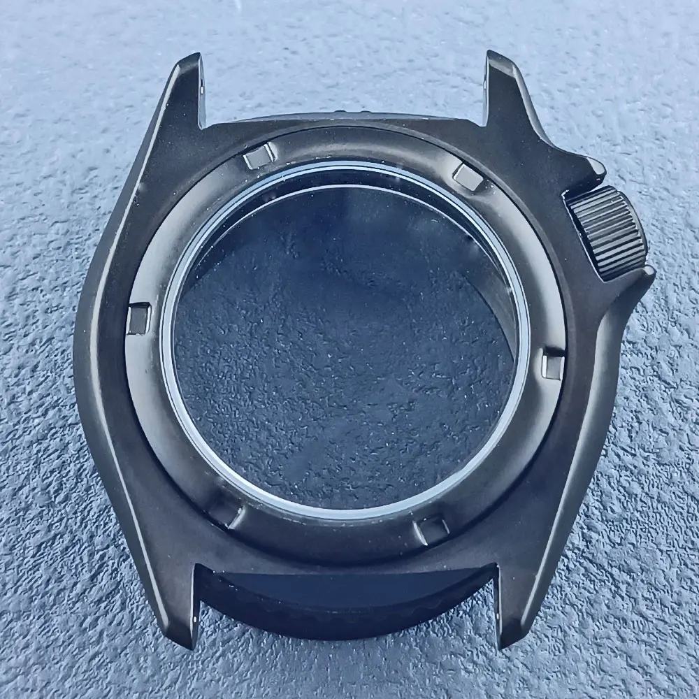 41mm SKX 00710BAR waterproof watch case 316L stainless steel dome sapphire glass matte black FIT NH34 NH35 NH36 movement