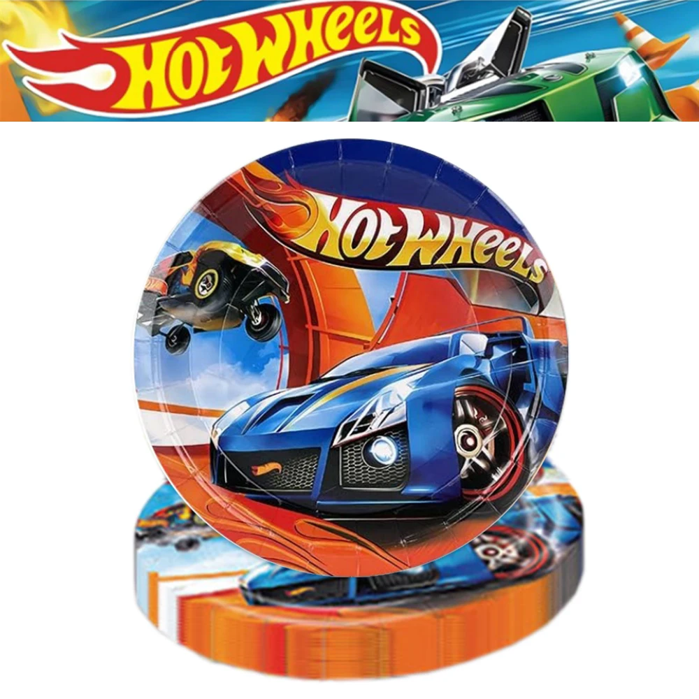 Hot Wheels Party Paper Tableware Balloons Kit Cup Plates Tablecloth Background Birthday Party Decor Baby Shower Party Supplies