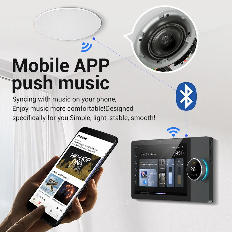 Tuya Smart Life Home Versão de música host de controle central de 8 polegadas com gateway Zigbee integrado