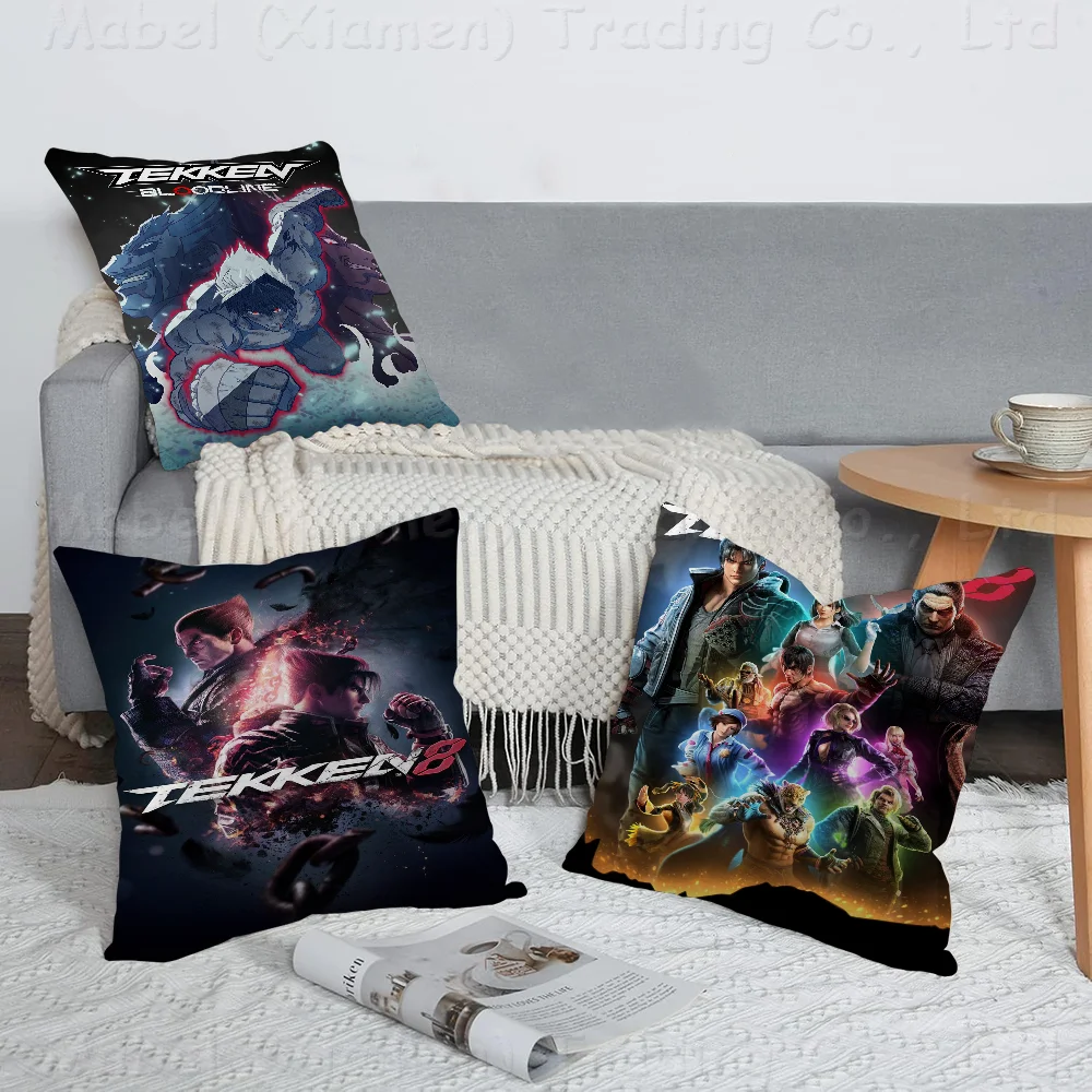 Classic TEKKEN Video Game Cushion Cover Car Throw Pillow Case For Sofa Car Christmas Gift 40x40cm 45x45cm