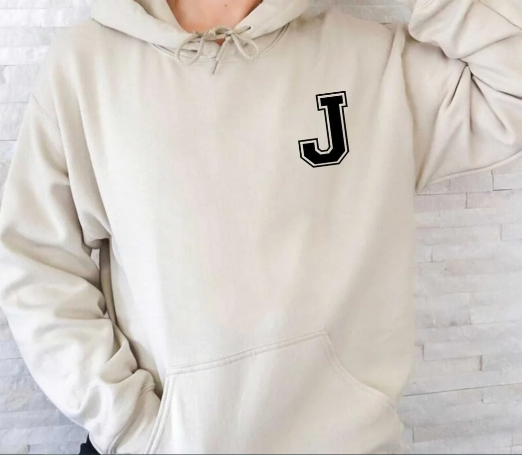 Personalised Hoodie with Initial Name, Customise with Name, Gift Hoody, Gift for Her or Him, Comfort Clothing, Christmas Xmas