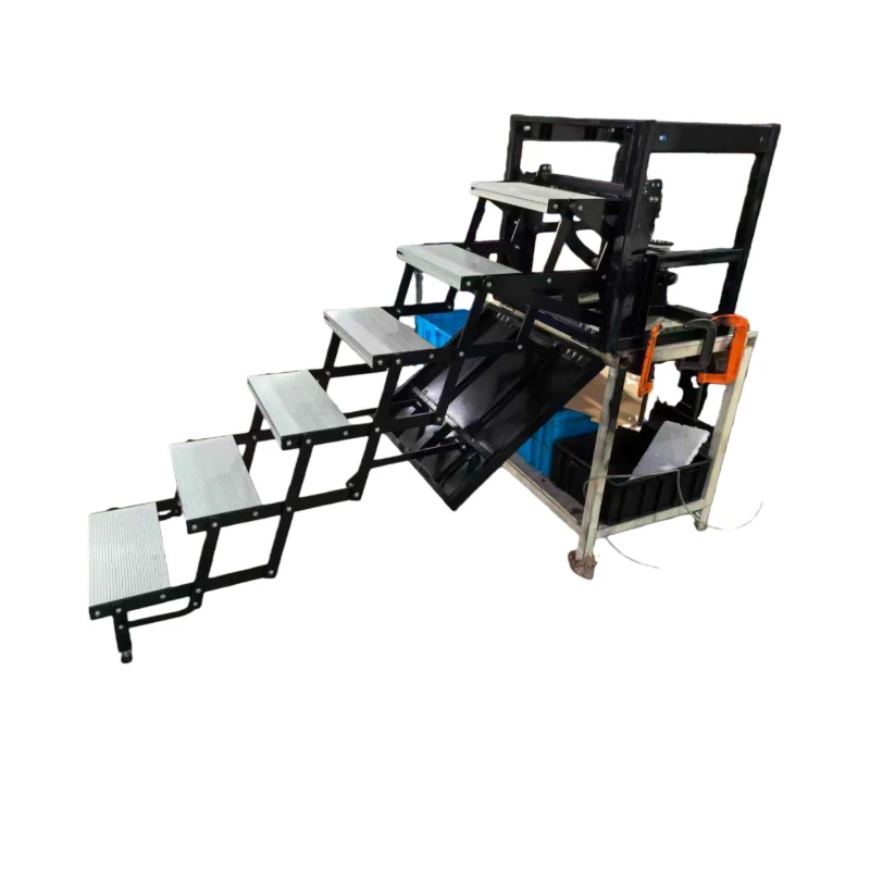 

RV electric folding pedal, five-layer folding pedal with light, trailer anti-skid pedal