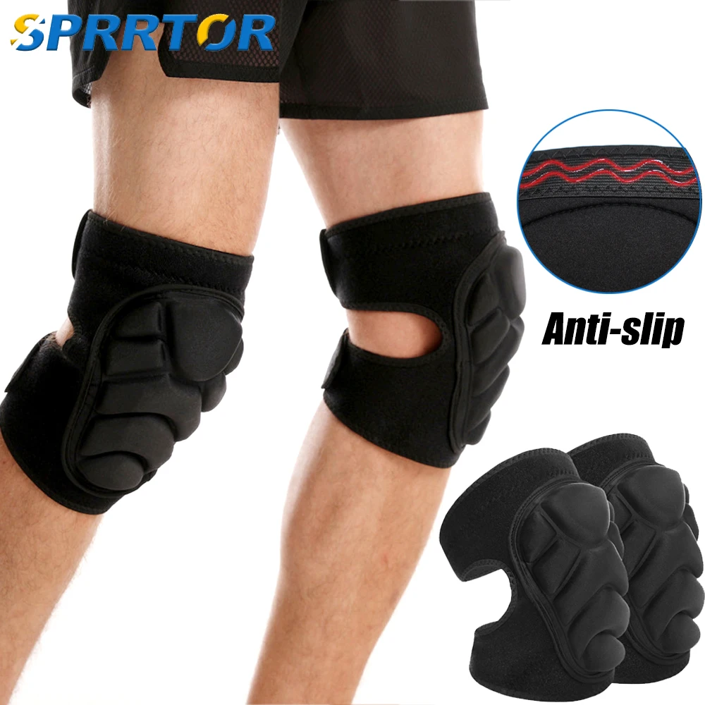 

1Pair Thickened Sports Elbow Knee Pads Elastic Support Fitness Gear Basketball Volleyball Brace Protector gym Non-Slip Knee Pads