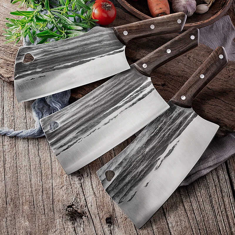 

Forged Chef Chopping Knife High Carbon Steel Bone Cutting Kitchen Knives Vegetable Meat Boning Knife Cleaver