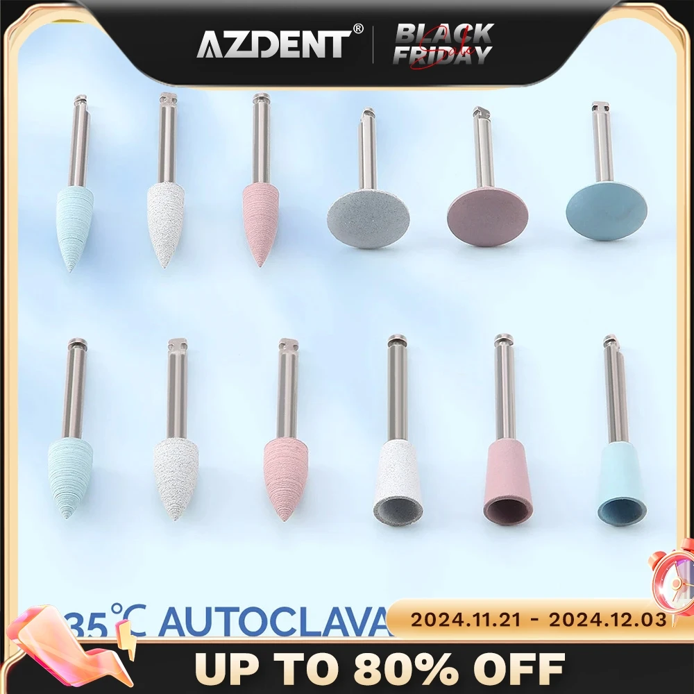 AZDENT Dental Silicone Polisher 12pcs/pack for Contra Angle Handpiece Porcelain Polishing Composite Dentist Tools Dentistry Lab