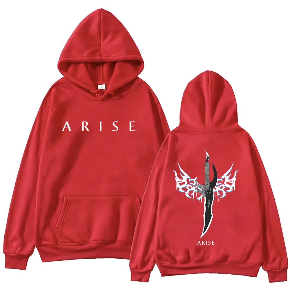 Hoodie Leveling Anime Solo Kaus Hip Hop Pria Wanita Pulover Grafis Gotik Antik Atasan Hoody Leveling Manga Solo