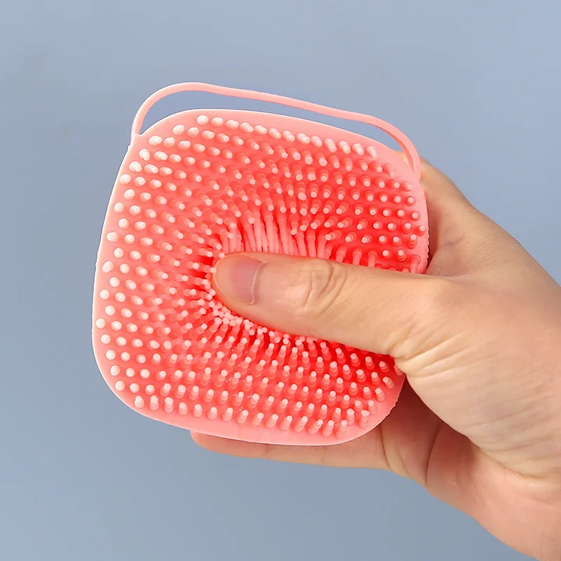 Pet Dog Shampoo Brush 2.7oz 80ml Cat Massage Comb Grooming Scrubber  for Bathing Short Hair Soft Silicone Rubber