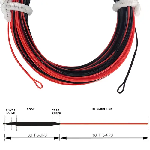 Imagen 2 del producto Aventik WF-sedal de pesca con mosca de hundimiento completo, 90 pies, hundimiento rápido, 6IPS, peso cónico hacia adelante con 2 bucles soldados