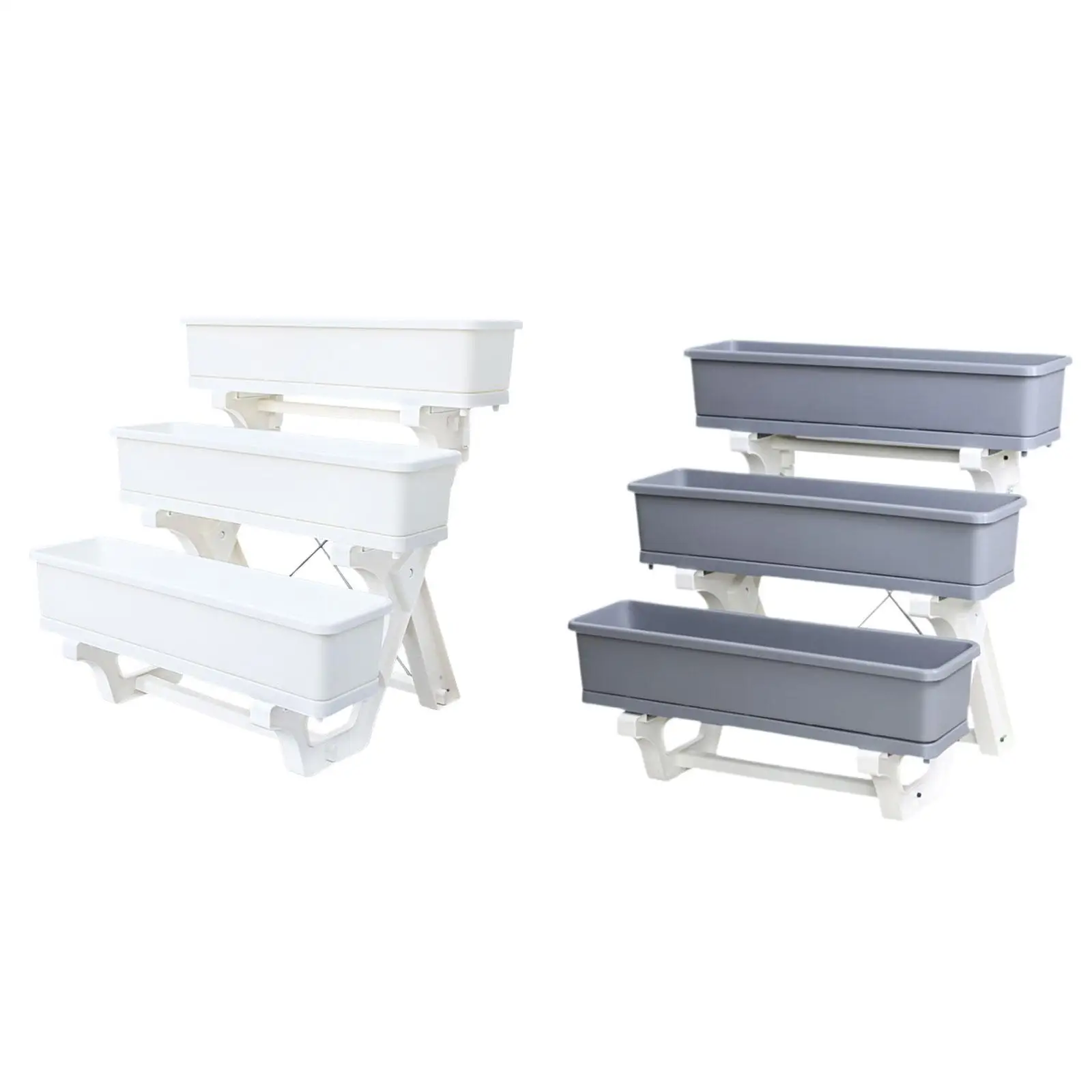 Flower Plant Display Stand 3 Tier Shelf Elevated Planter Freestanding Garden Bed for Deck Indoor Outdoor Lawn Balcony Growing