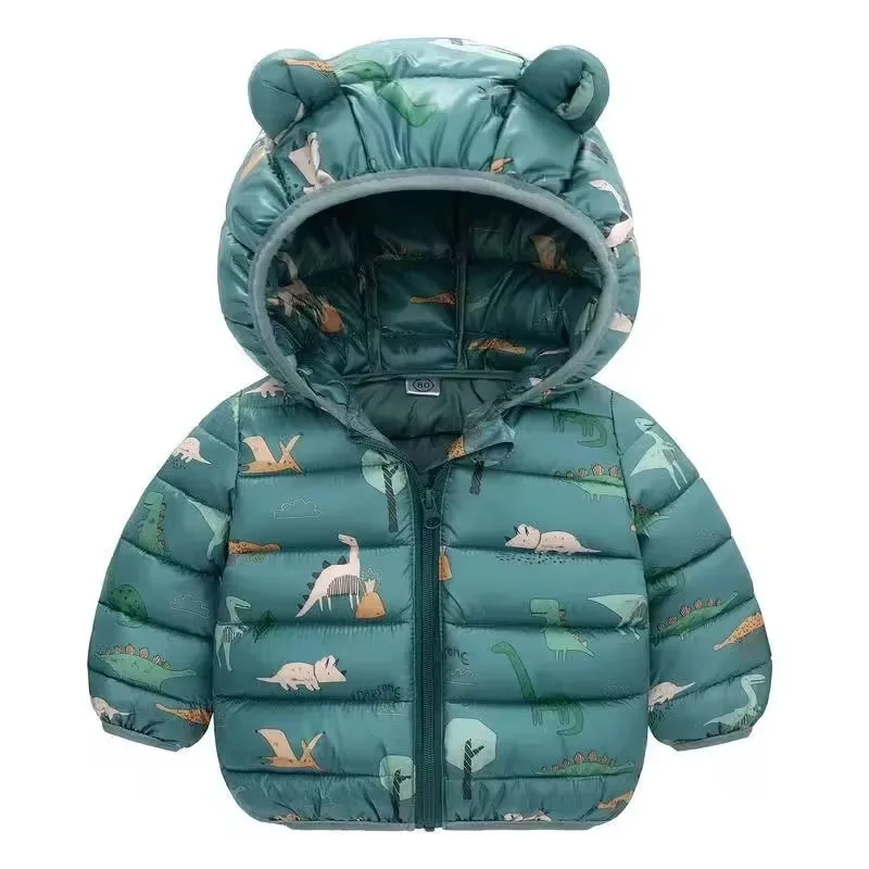 New Kids Down Clothes Coats Baby Warm Hooded Down Jackets Girls Boys Cartoon Outerwear Children Fashion Overcoat Cute Top 1-5Y