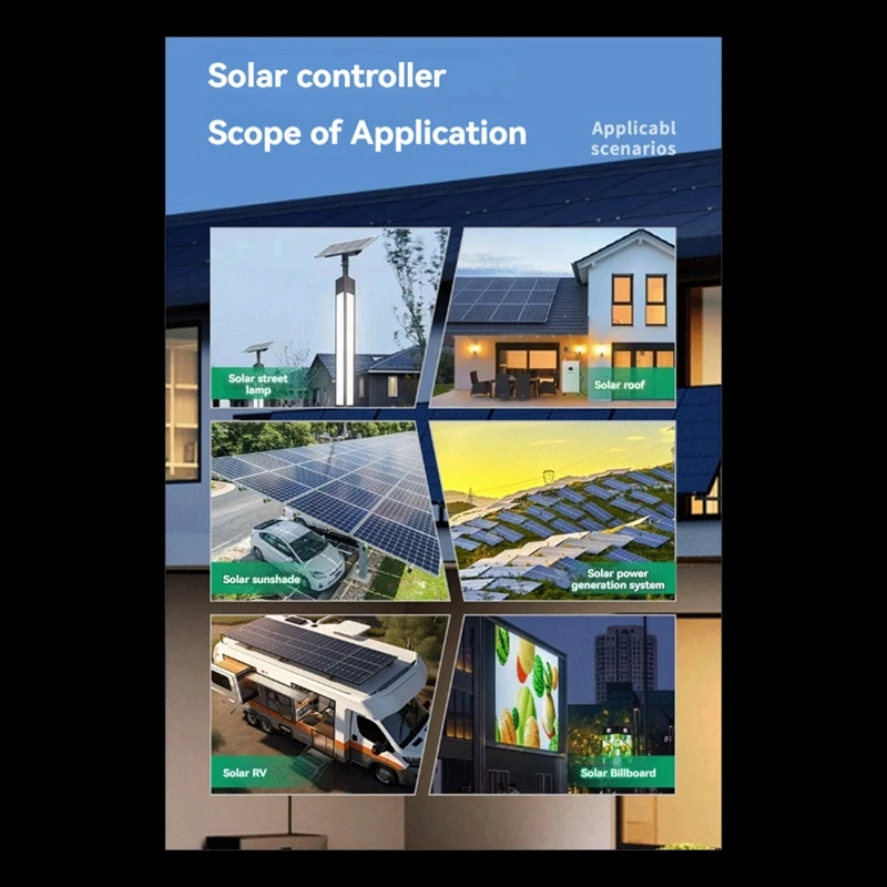 ABSJ-BM6072 600W MPPT Boost Solar Charge Controller For 24V 36V 48V 60V 72V Battery System Solar Panel 12-50V Input Voltage