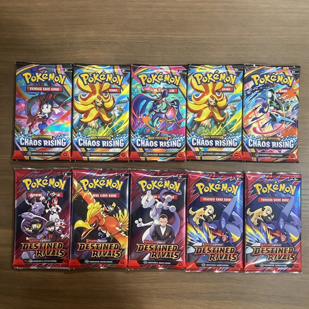 50PCS Pokémon Cards Chaos Rising Mega Evolution Phantasmal Flames Scarlet&Violet 151 English Collectible Tradiner Card Game Gif