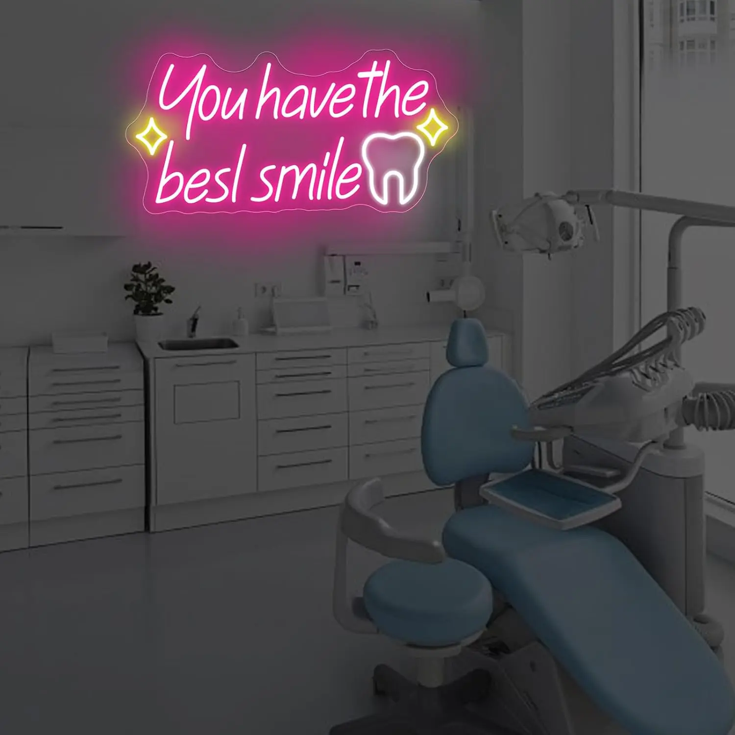 لديك أفضل ابتسامة الأسنان النيون جدار ديكور عكس الضوء LED ضوء النيون لعيادة الأسنان الحمام غرفة الطفل ديكور ضوء الليل