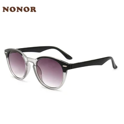 NONOR Progressive Reading Glasses Gray Lenses Fashion Men and Women Reading Glasses Outdoor Fishing Sunglasses Round Glasses