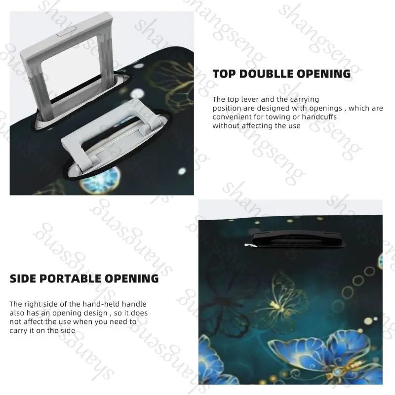 Housse de protection élastique épaisse pour bagages, combinaison à fermeture éclair pour sac de 18 à 32 pouces, housses de valise, accessoires de voyage, peinture de fleur de papillon