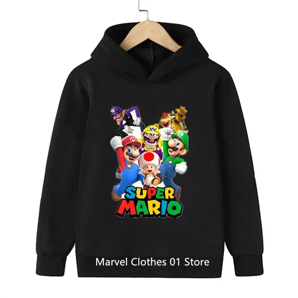 2024 Game MMarioo Hoodie Kids Clothes Girls Clothing Fashion Baby Boys Clothes Autumn Sweatshirt Children Tops