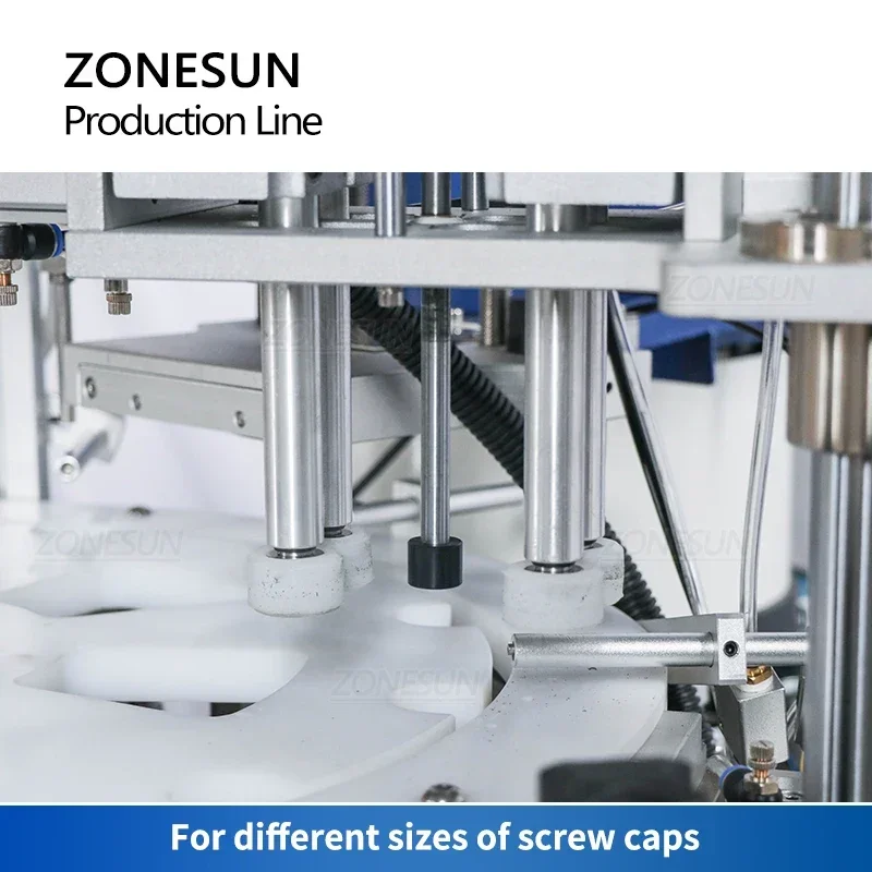 ZONESUN آلة تعبئة السد السائل زجاجة مستديرة Unscrambler 2 رئيس مضخة مغناطيسية خط الإنتاج التلقائي