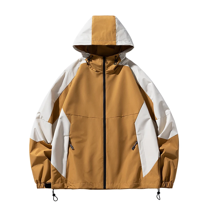 

Windproof Hooded Men Casual Jacket Outdoor Quality Zipper Hiking Coats Comfortable Waterproof Male Clothes Spring Fashion New