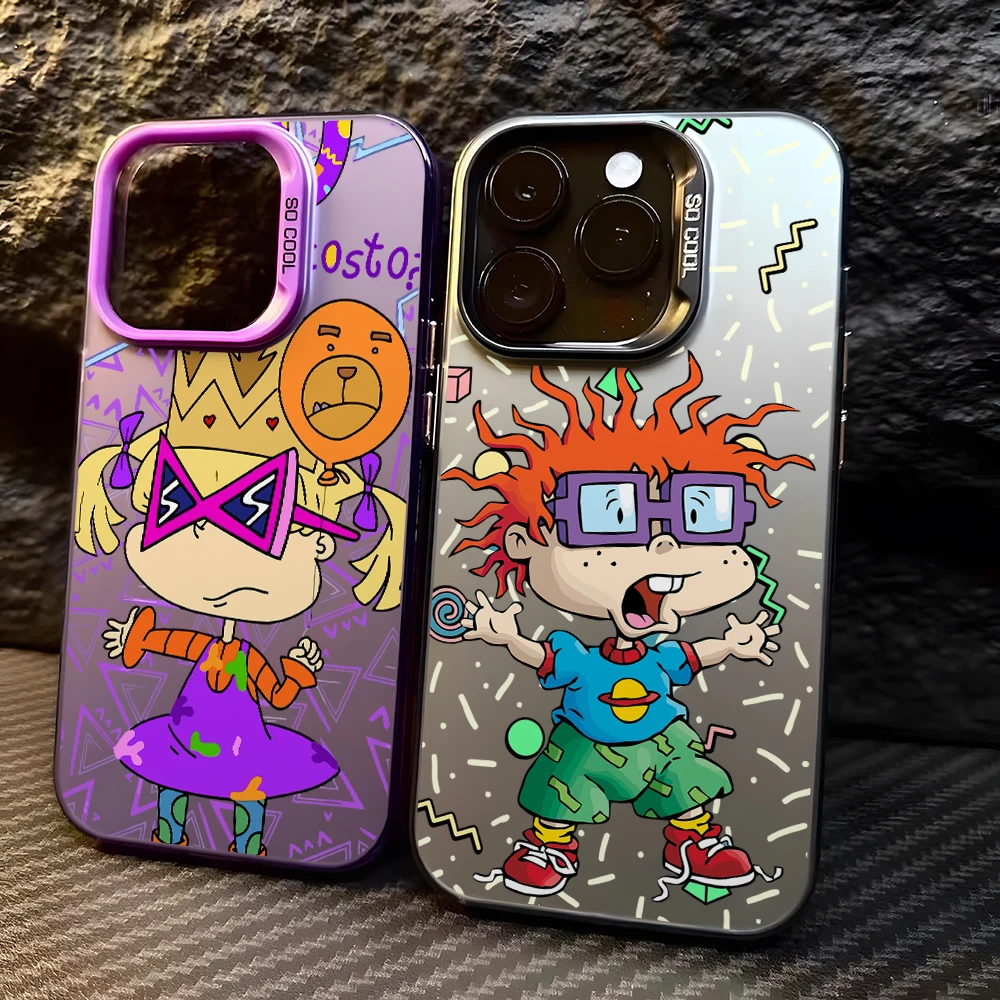 Funny Cartoon R-Rugrats Phone Cases for Apple iPhone 16 15 14 Plus Case 11 12 13 Pro Max XR XS X 7 8 Shockproof Bumper Cover