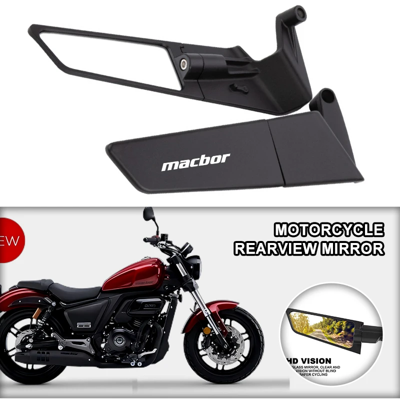 Adjustable Motorcycle Wind Wing Stealth RotateSide View Mirror For Macbor Montana XR1 XR5 500 Rockster flat 125 Mile500 Ei