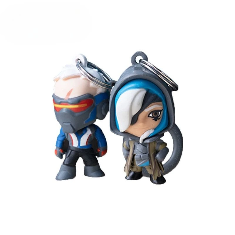 Overwatch llavero de PVC colgante Anime/personaje del juego Ana soldado Cosplay accesorio bolsa encanto ventilador mercancía regalo